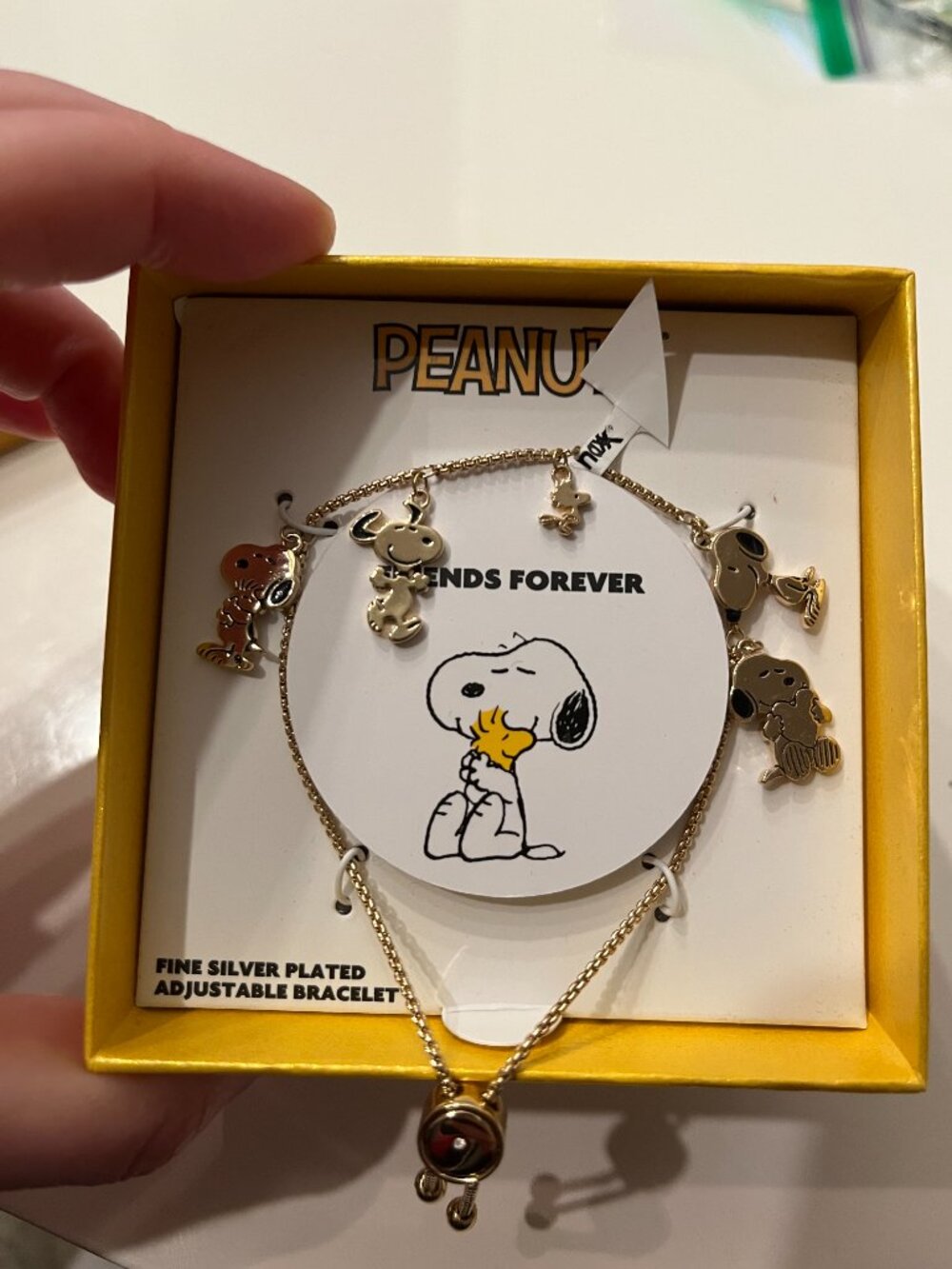 Peanuts‎ Snoopy Silver Plated Adjustable Charm Bracelet (new in box)